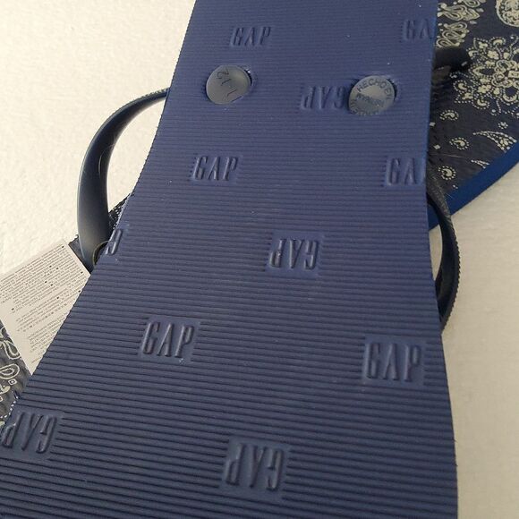 GAP Flip Flops Blue and White Print NEW Tags 12 - Picture 3 of 5